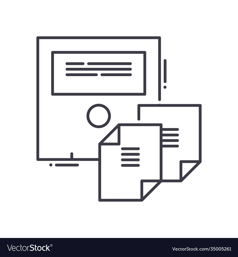 Duplicate data storage icon linear isolated vector image Duplicate data storage icon linear isolated