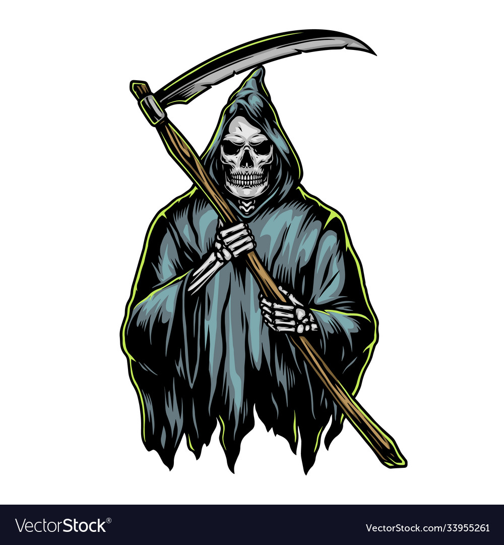 Grim reaper with scycolorful concept Royalty Free Vector