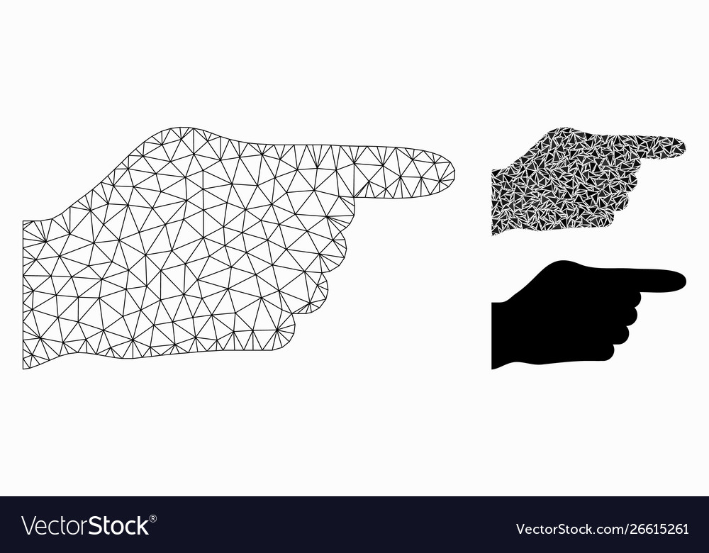 Hand pointer mesh network model vector image Hand pointer mesh network model