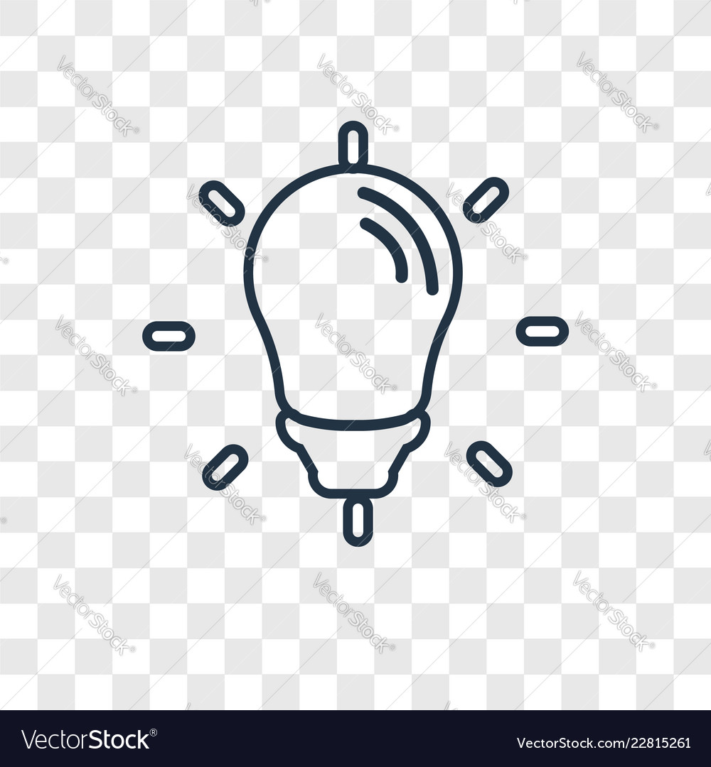 Idea concept linear icon isolated on transparent vector image Idea concept linear icon isolated on transparent