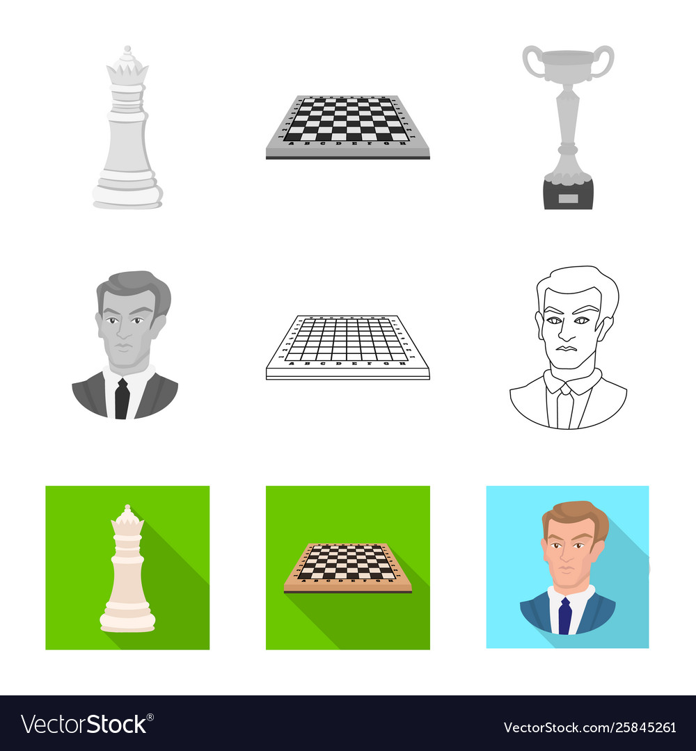 Isolated object checkmate and thin symbol set vector image Isolated object checkmate and thin symbol set