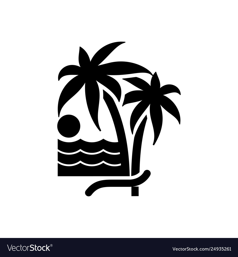 Palm trees icon beach chair and vacation vector image Palm trees icon beach chair and vacation