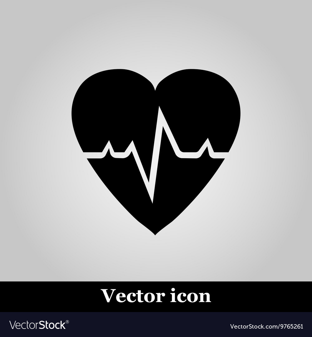 Pulse hearth icon on grey background illus Vector Image