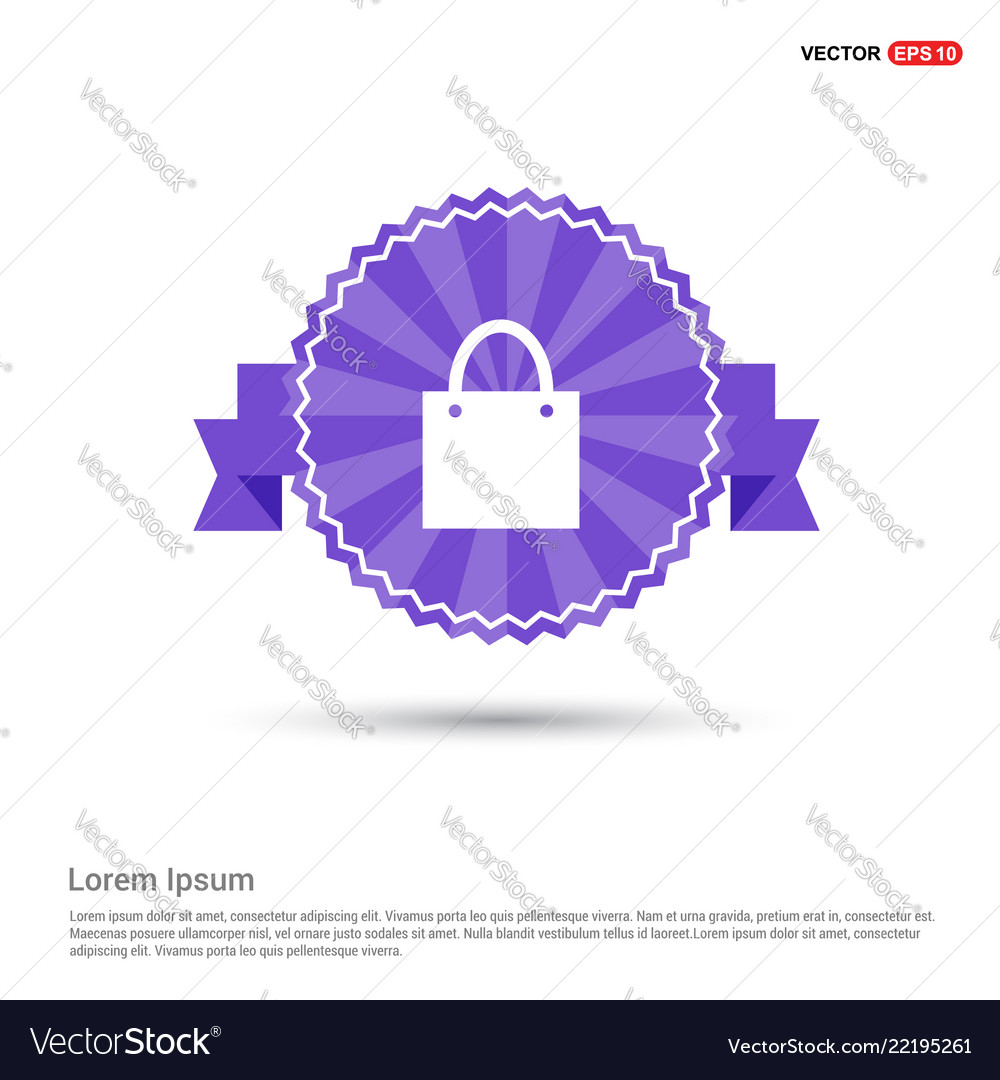 Purse icon - purple ribbon banner