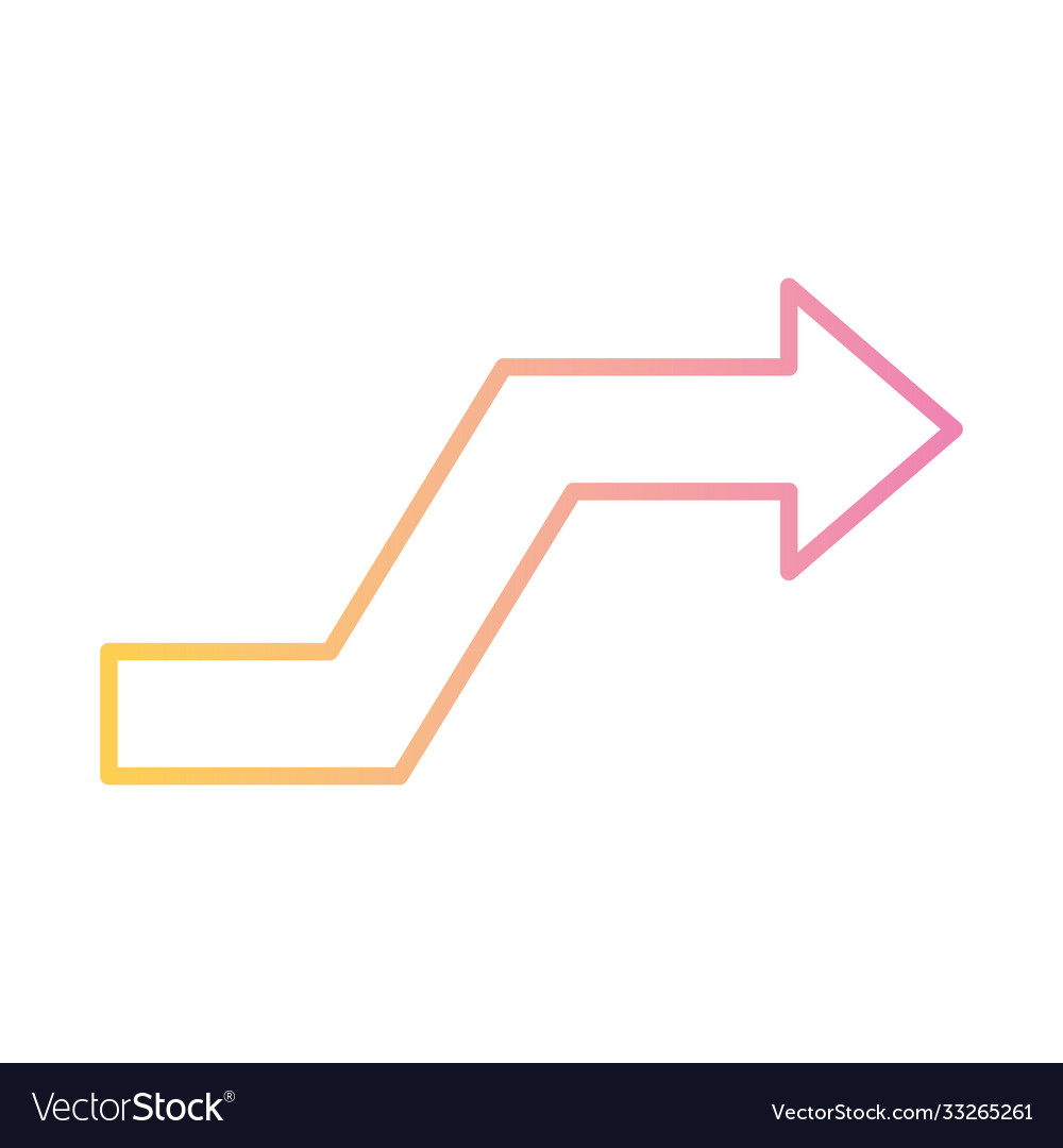 Right s arrow gradient style icon design