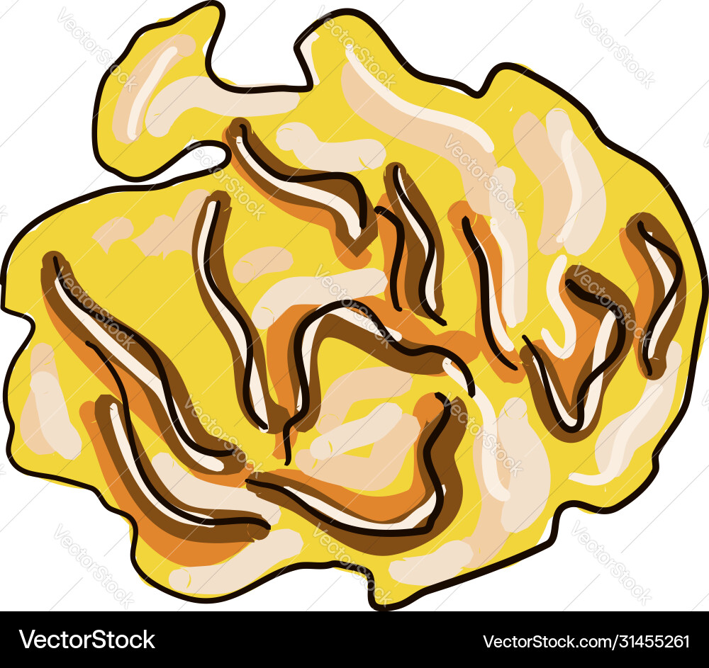 Scrambled eggs on white background Royalty Free Vector Image