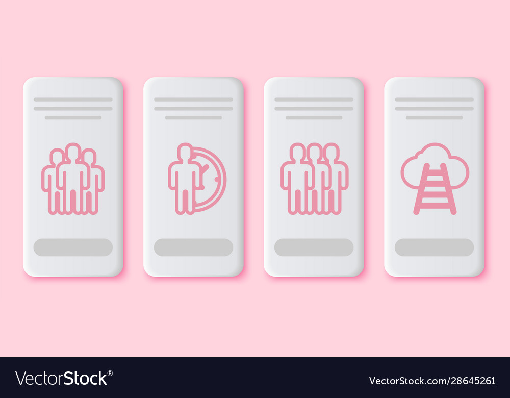 Set line users group time management vector image Set line users group time management