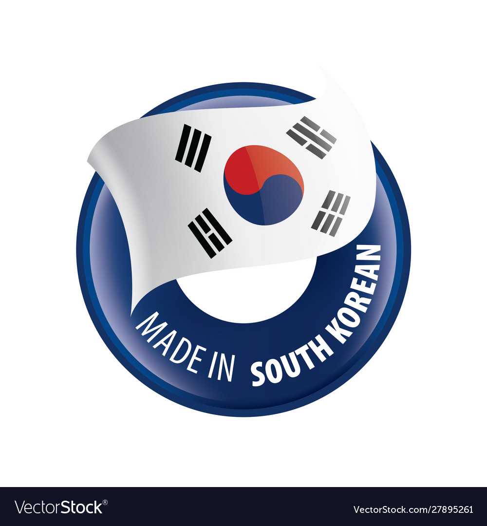 South korean flag on a white Royalty Free Vector Image