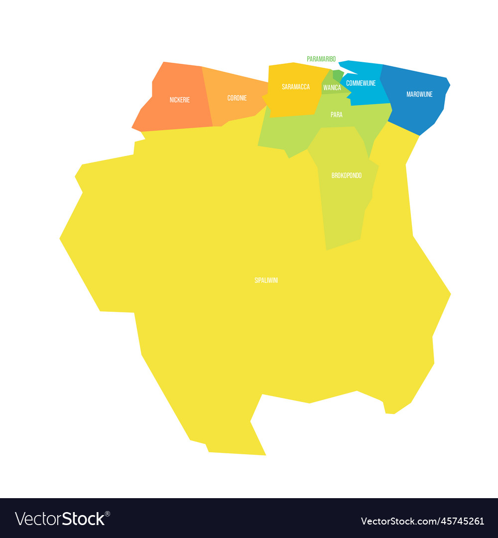 Suriname political map of administrative divisions