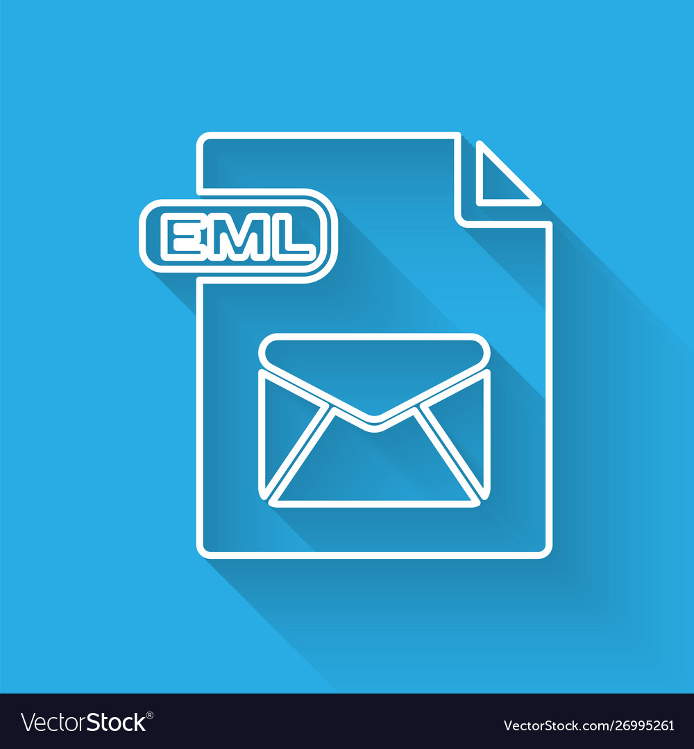 White line eml file document download eml button Vector Image