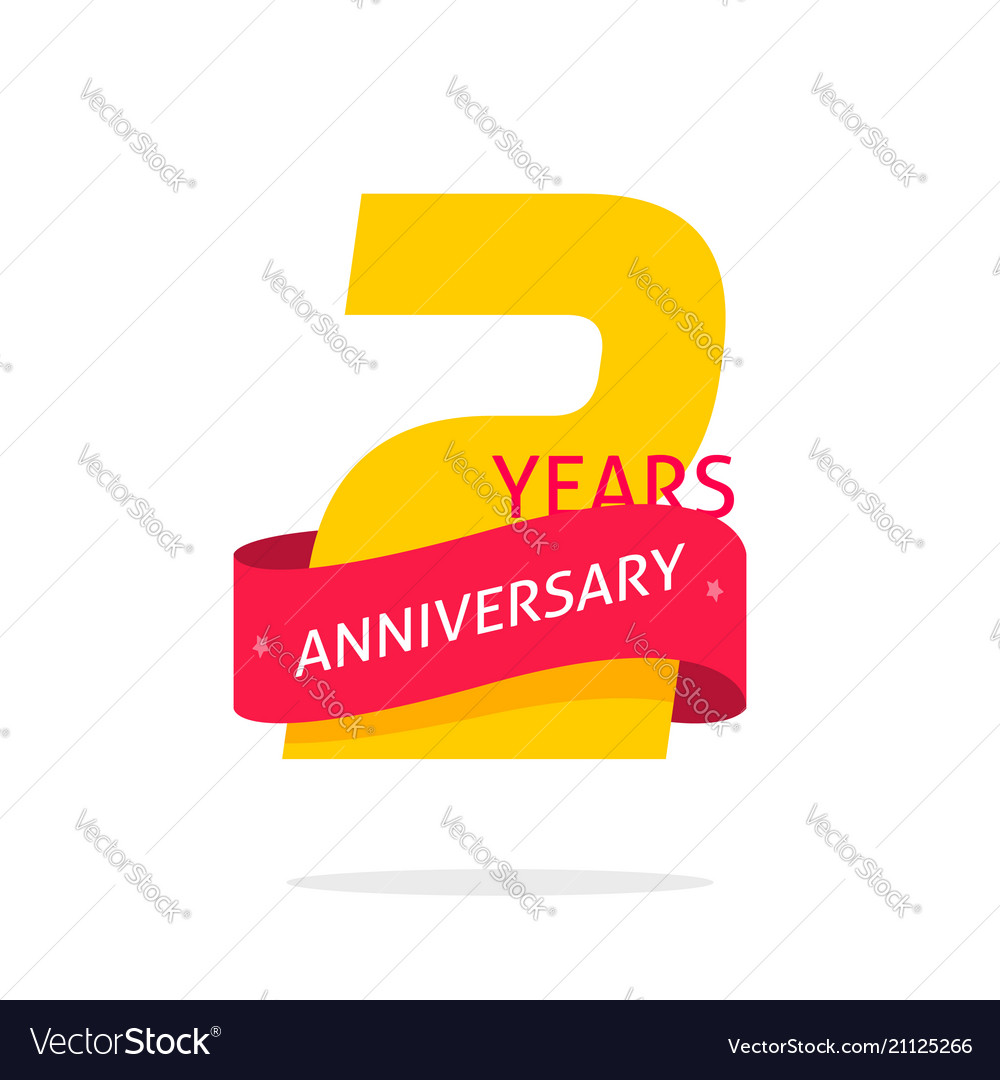 2 years anniversary logo template isolated Vector Image