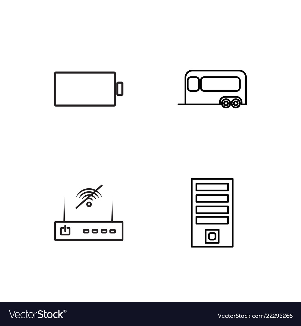 Business simple outlined icons set