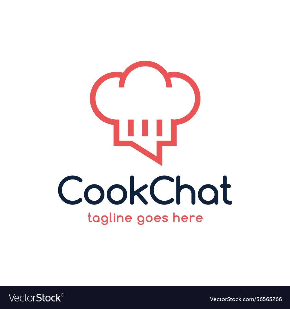 Circle color cook chef chat logo design Royalty Free Vector