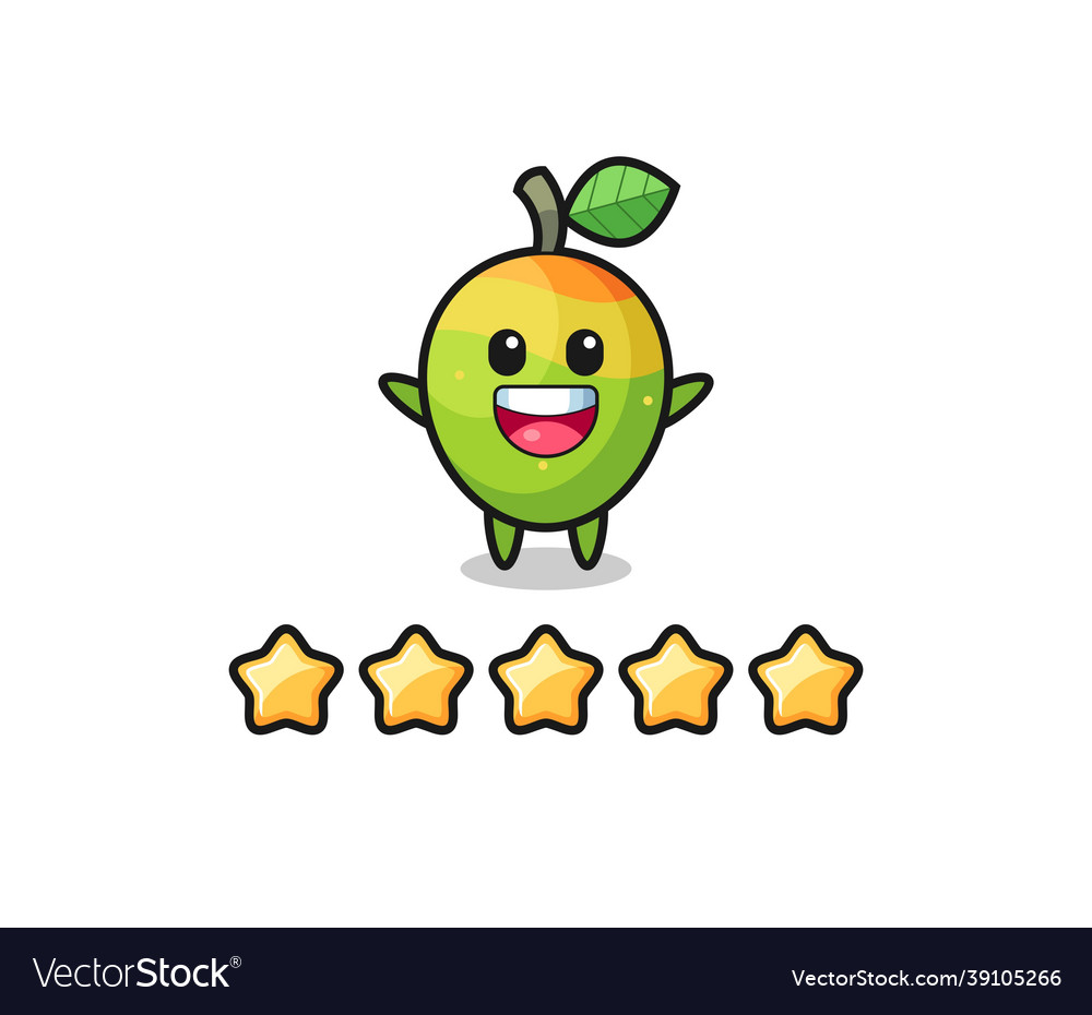 Customer best rating mango cute character Vector Image