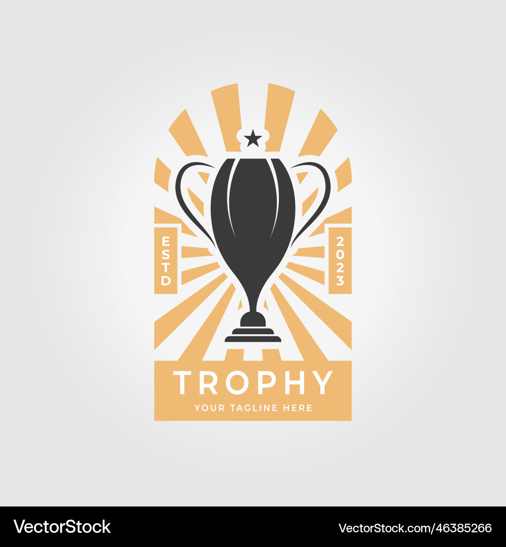 Emblem cup trophy logo icon design design vintage Vector Image