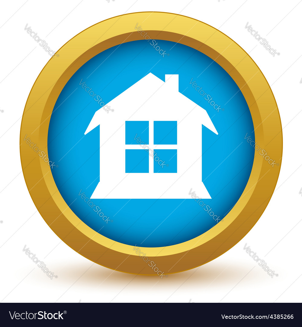 Gold house icon Royalty Free Vector Image - VectorStock