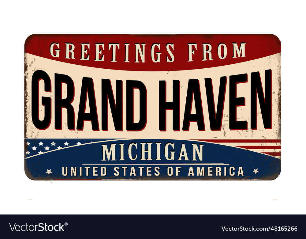 Greetings from grand haven vintage rusty metal