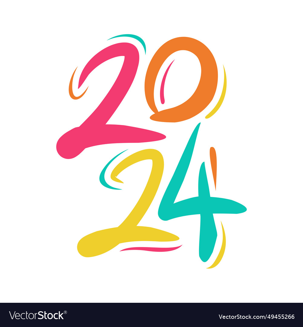 Happy new year 2024 design with colorful Vector Image