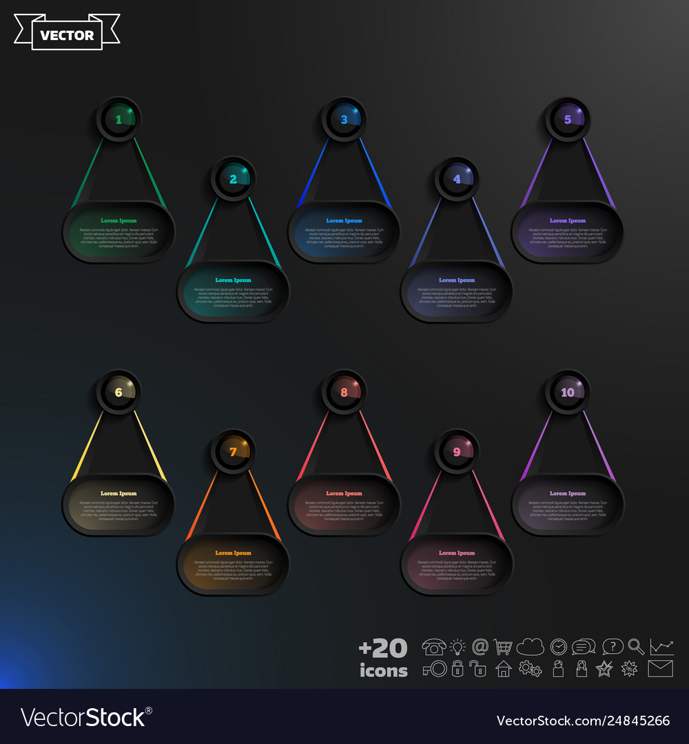 Infographic design list with colorful circles vector image Infographic design list with colorful circles