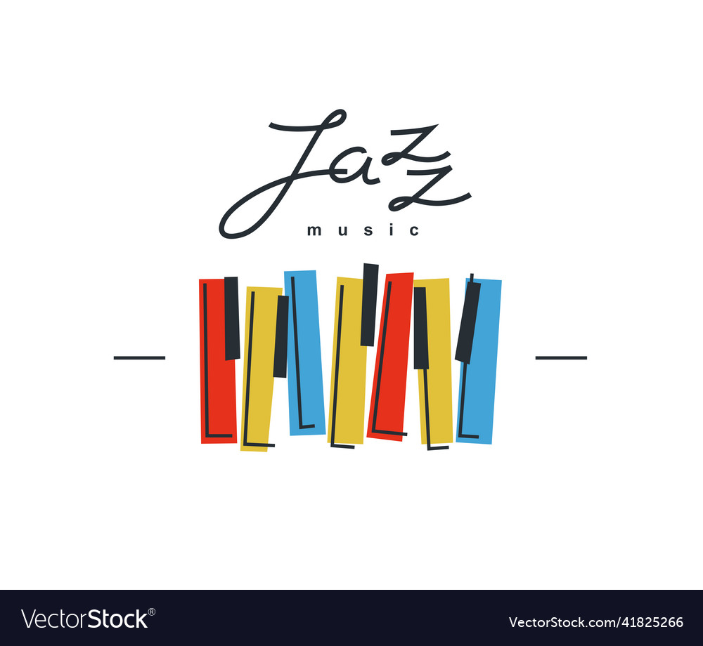 Jazz music emblem or logo flat style isolated