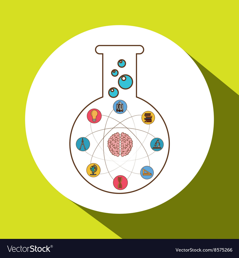 Laboratory flask over white background