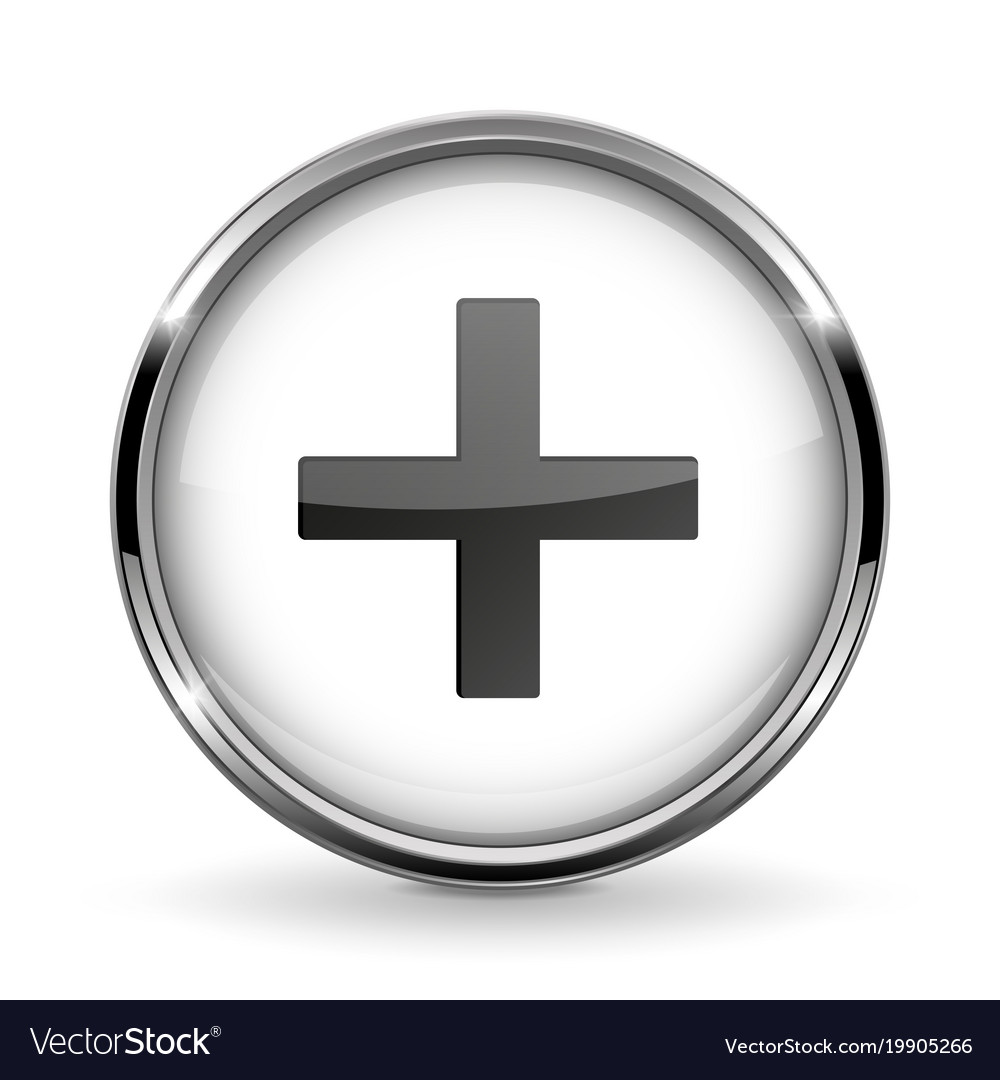 Metallic Add Button - Circular Icon