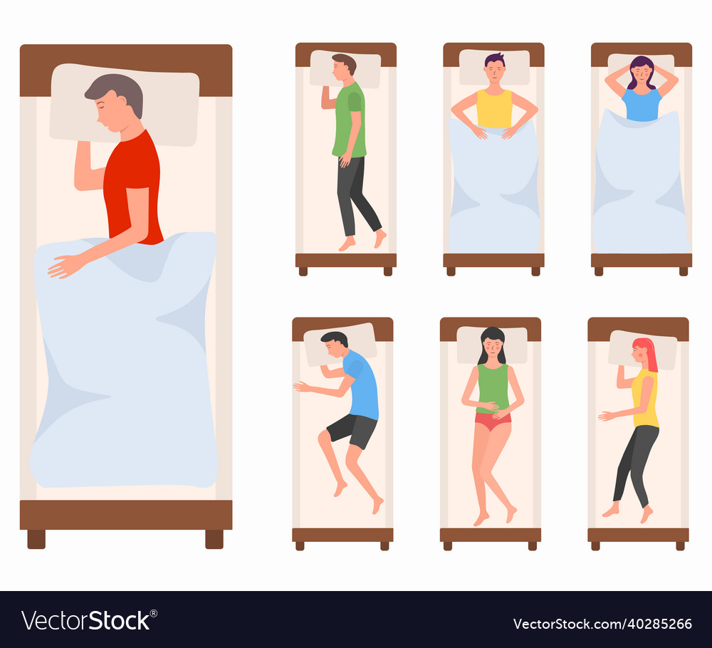 People character sleeping in bed woman man sleep vector image People character sleeping in bed woman man sleep