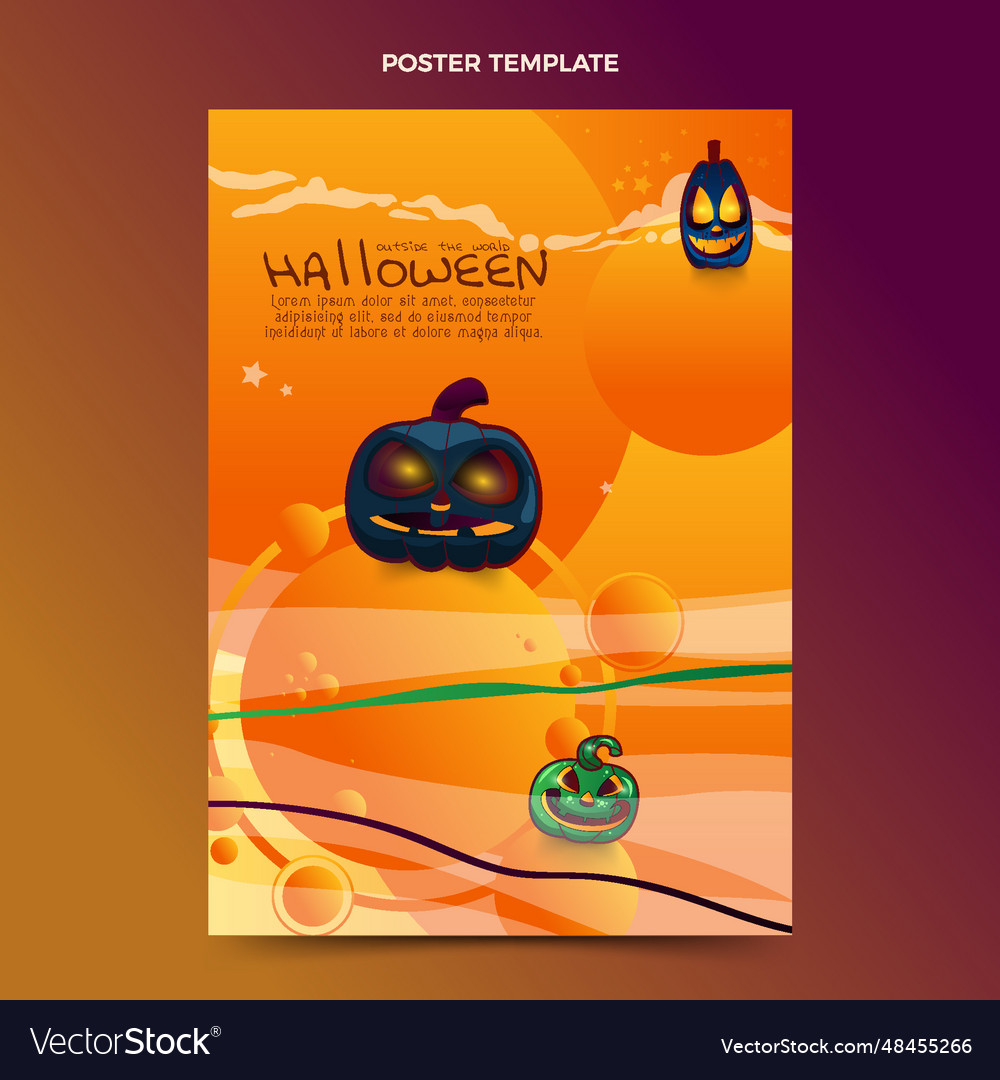 Poster template halloween new world