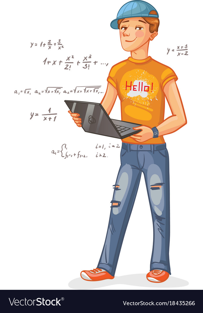 Programmer with a laptop