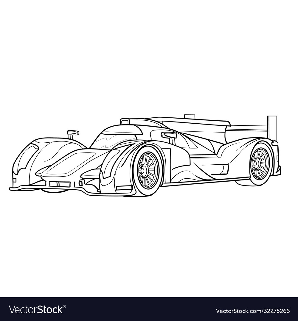 Rennwagen Sketch - Malvorlage