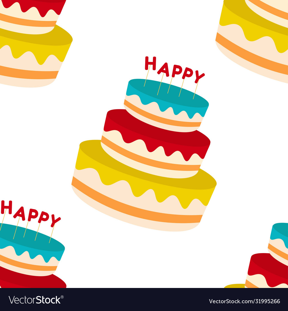 Seamless pattern background with cake template vector image Seamless pattern background with cake template