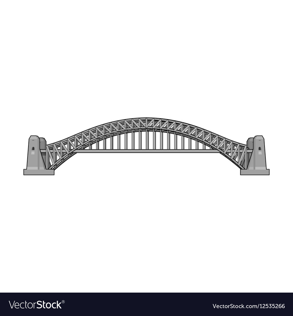 Sydney Harbour Bridge icon in monochrome style Vector Image