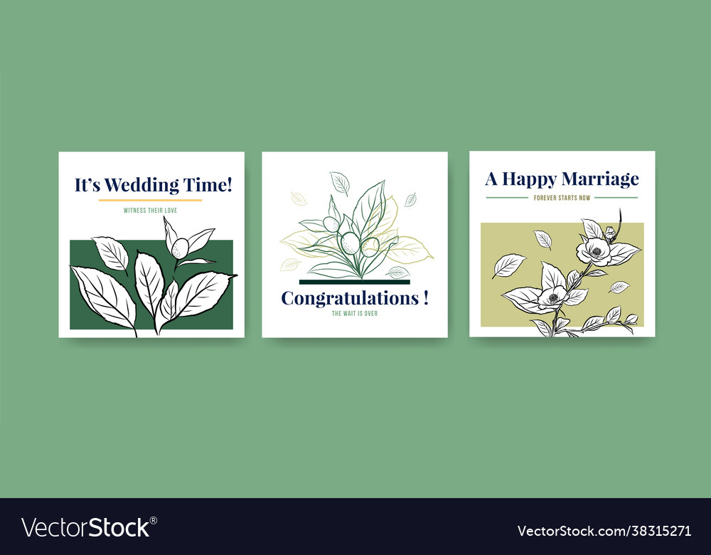 Ads template with wedding ceremony concept design