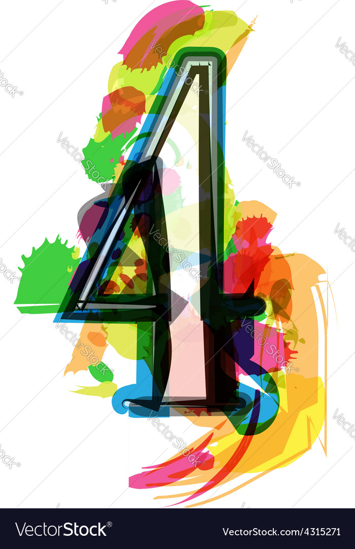 Artistic Number 4 Font