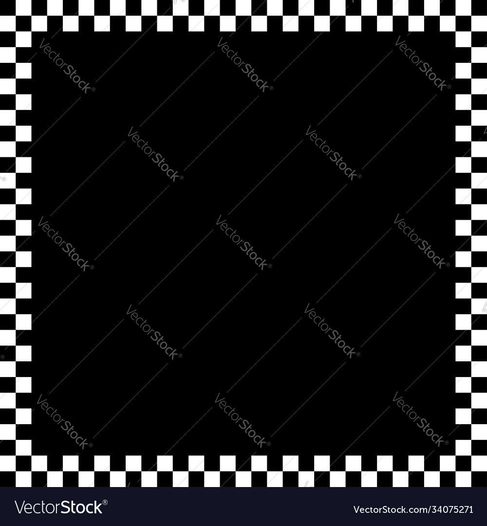 Checkered chequered square frame with blank