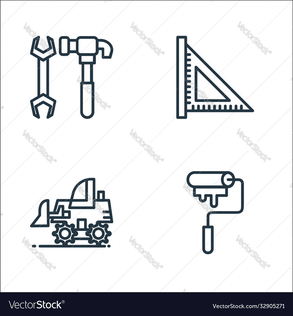Constructions line icons linear set quality vector image Constructions line icons linear set quality