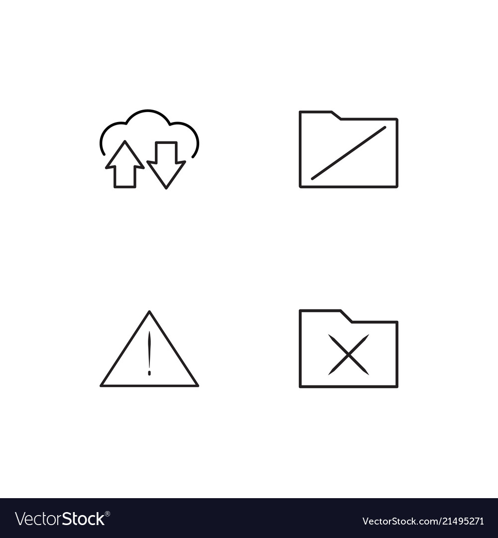 Cyber security linear icons set simple outline