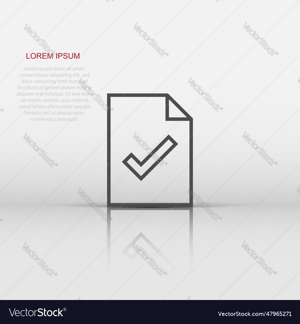 Document checklist icon in flat style report Vector Image