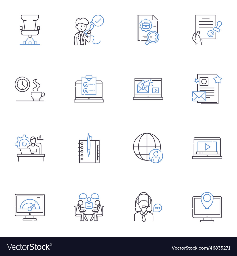 E-commerce entity line icons collection shopping vector image E-commerce entity line icons collection shopping