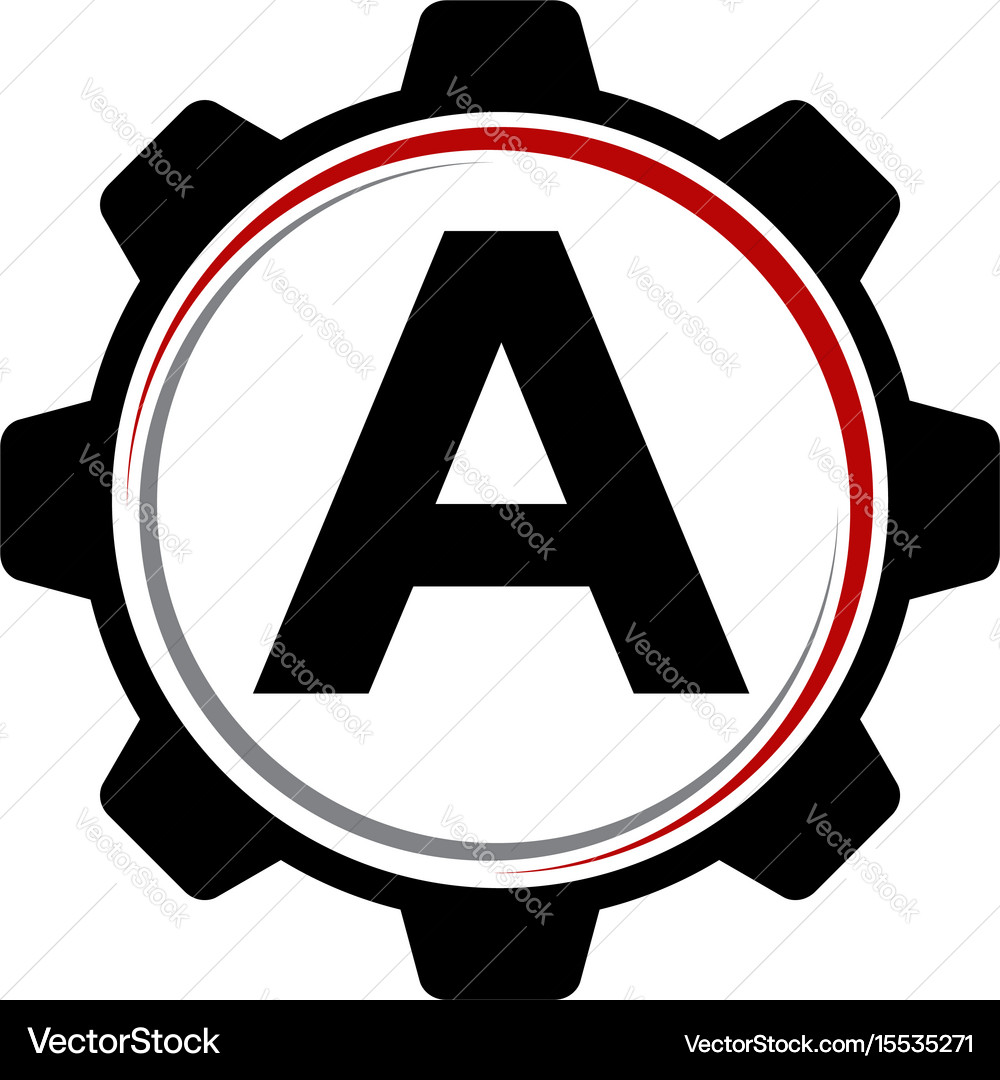 Gear solution logo letter Royalty Free Vector Image