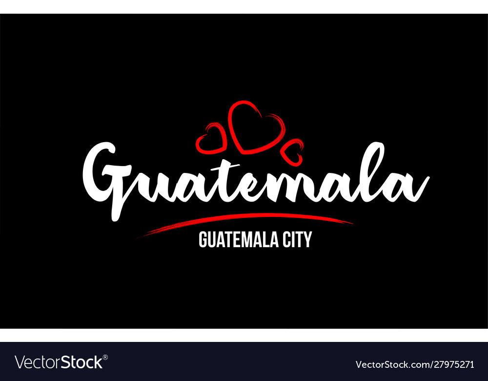 Guatemala Land auf schwarzem Hintergrund mit rot