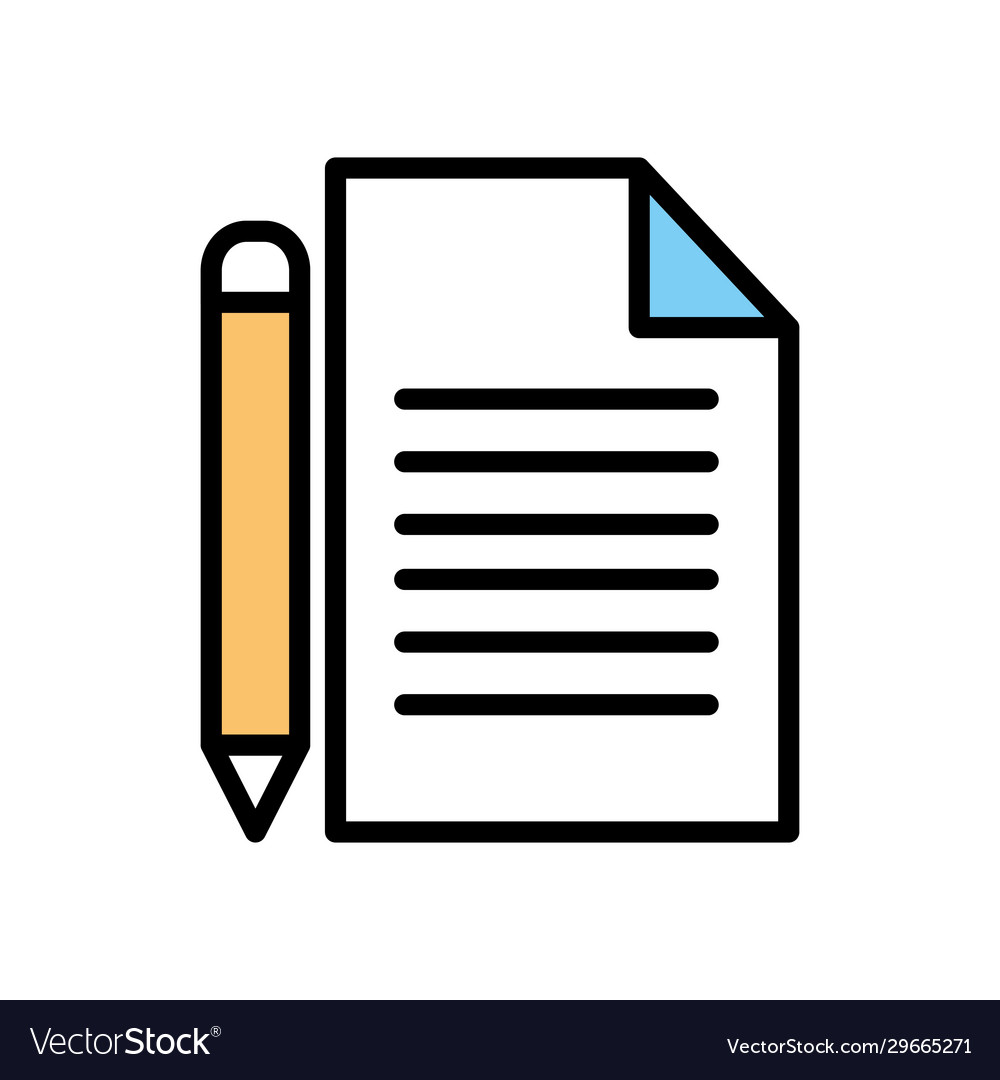 Isolated data document and pencil line fill