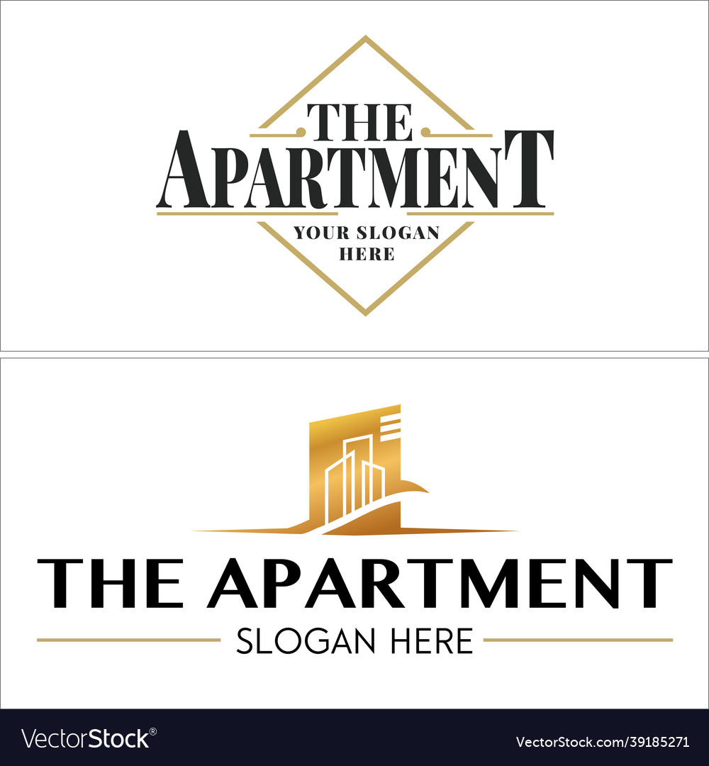 Luxury real estate apartment building logo design