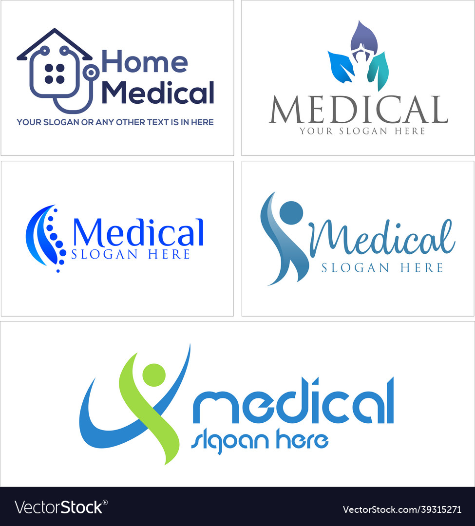 Medical home care spine yoga logo design Vector Image