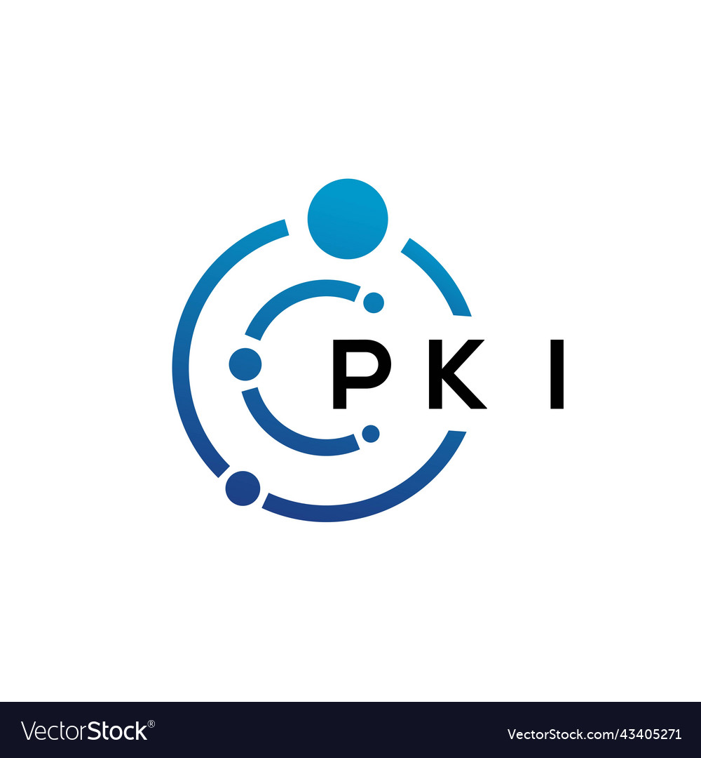 Pki Buchstaben Technologie Logo Design auf weiß vector image Pki Buchstaben Technologie Logo Design auf weiß