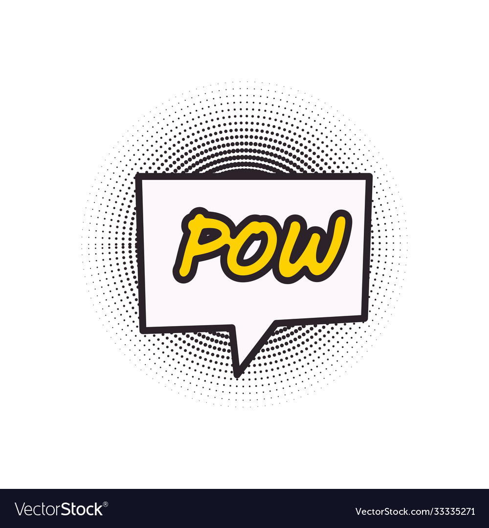 Pow bubble line and fill style icon design