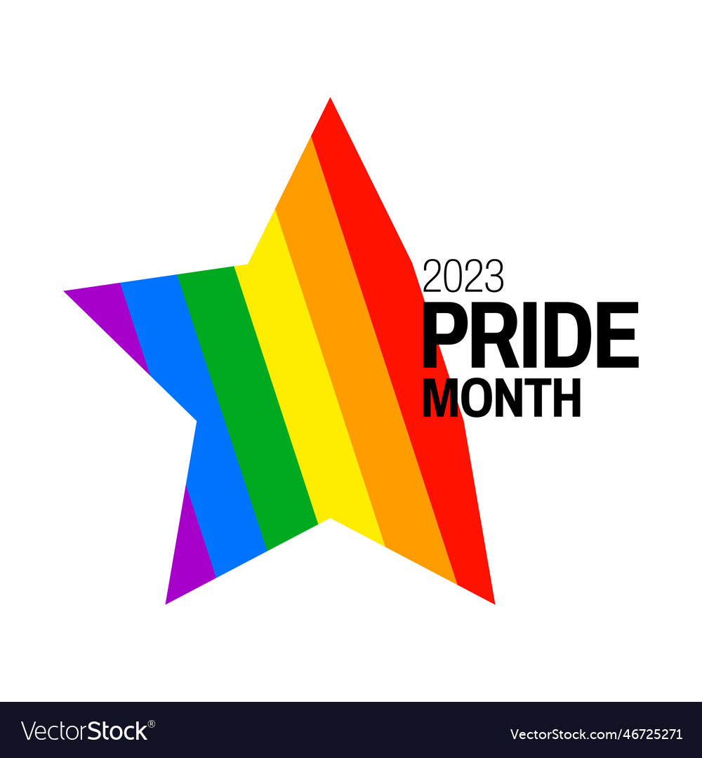 Pride Month 2023 Concept Freedom Rainbow Flag Gay Vector Image