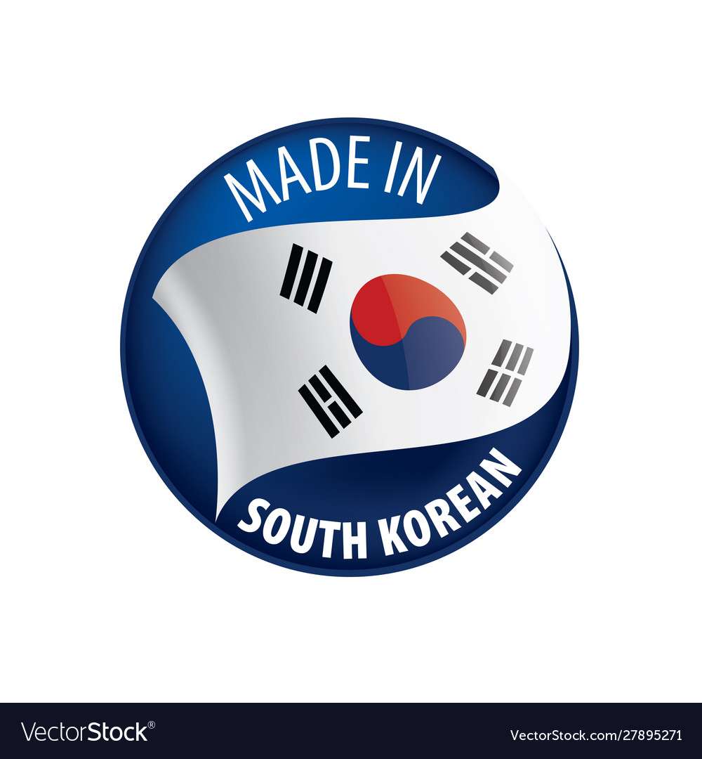 South korean flag on a white Royalty Free Vector Image