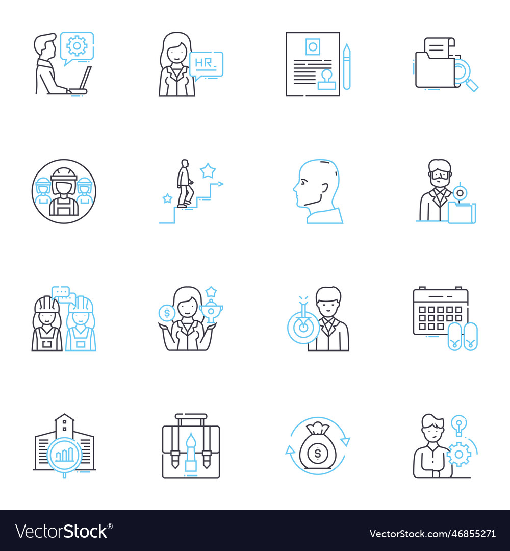 Technische Kompetenz lineare Icons programmieren vector image Technische Kompetenz lineare Icons programmieren