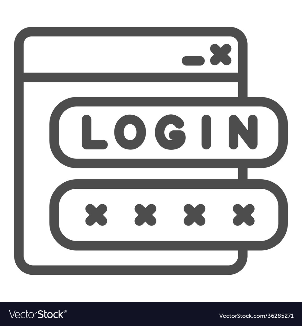 Webpage with user authorization line icon web vector image Webpage with user authorization line icon web